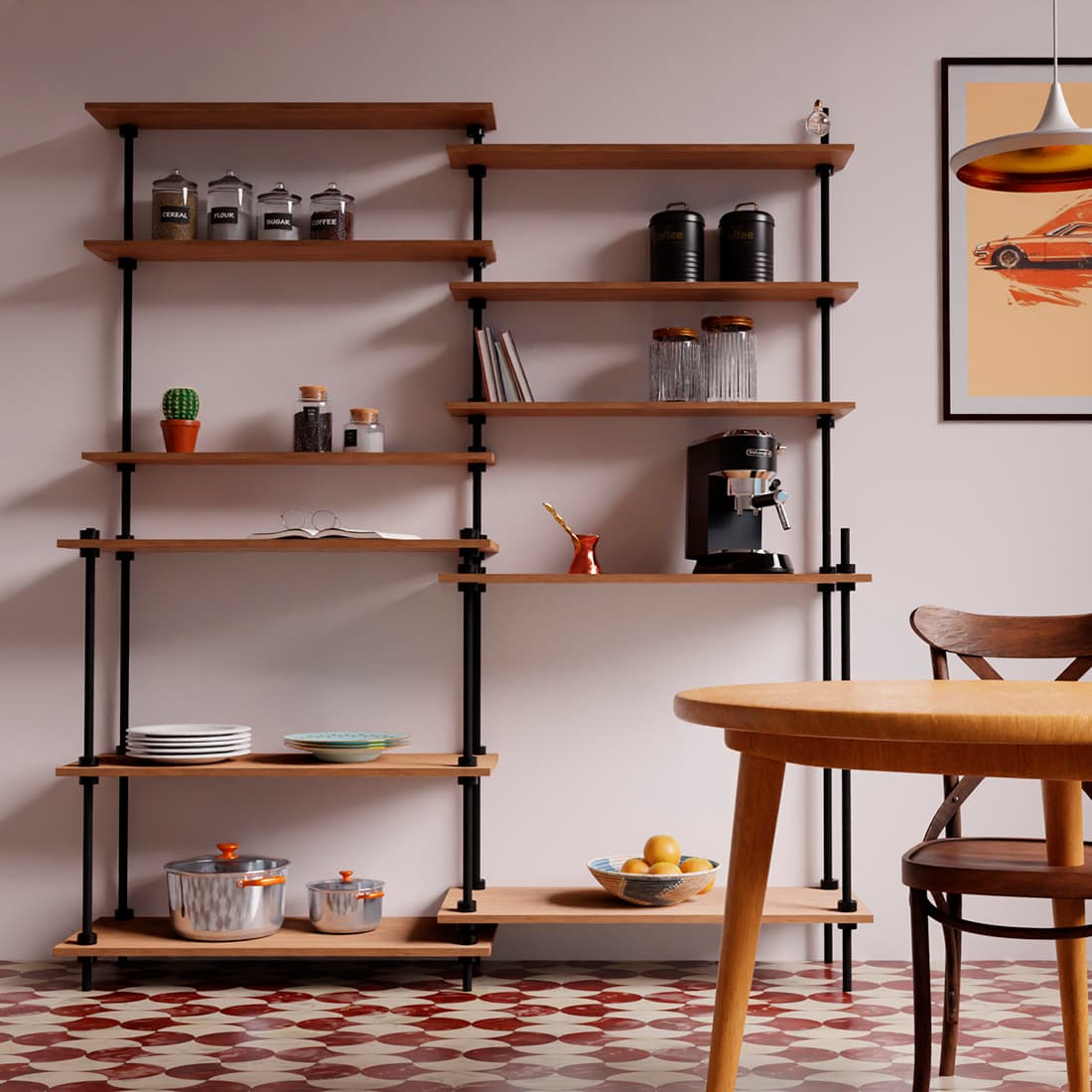 Regalsystem: 2 Standregale DECO 185x160x17,5/35cm