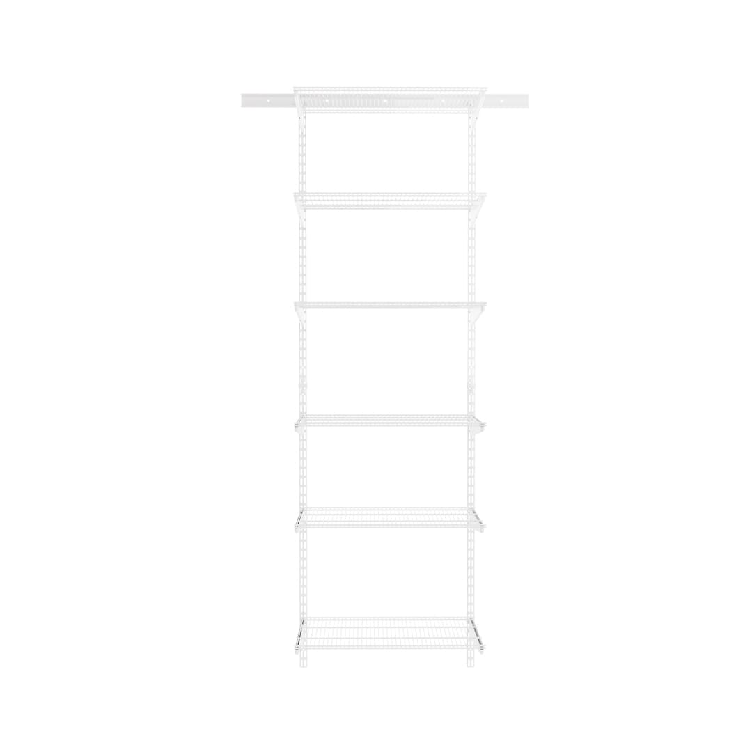 Wandregal Metall, weiß, 200x60x40cm, mit Wandleisten
