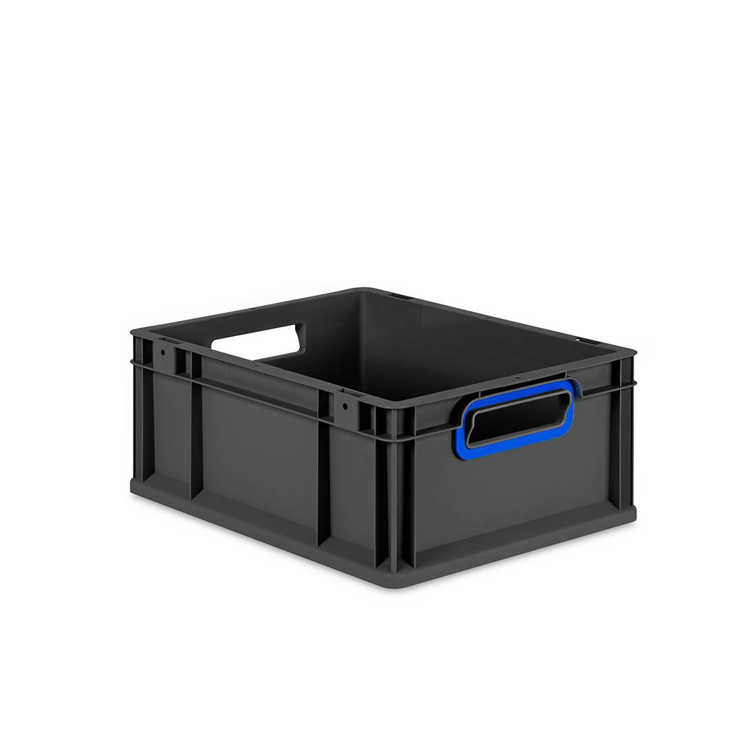 Eurobox NextGen 2.0 Cycle - Griffe offen - Blau - 400 x 300 x 170 mm  - Anthrazit