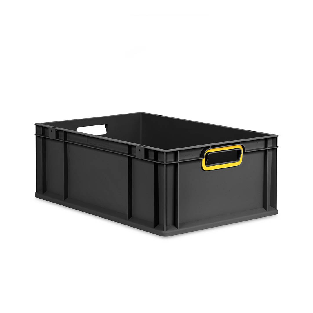 Eurobox NextGen 2.0 Cycle - Griffe offen - Gelb - 600 x 400 x 220 mm  - Anthrazit
