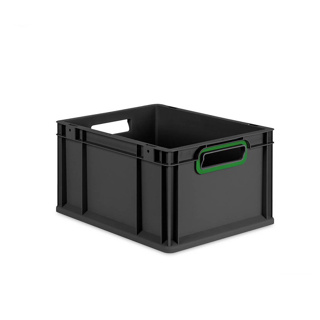 Eurobox NextGen 2.0 Cycle - Griffe offen - Grün - 400 x 300 x 220 mm  - Anthrazit