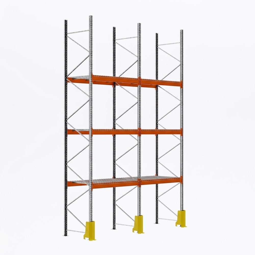 Palettenregale - Grundregal - 400 - 185 - 110 - 3 - 1000 - 2 - wire mesh - protector