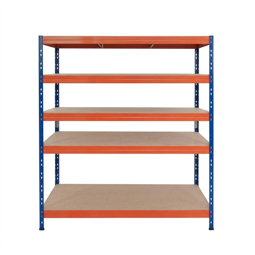 Schwerlastregal RIVET PRO mit Spanplatten, bis 360 kg je Ebene