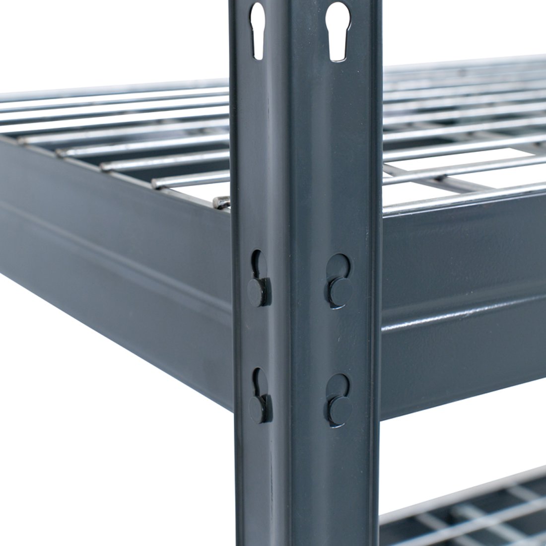 Schwerlastregal BULLRACK RIVET PRO 200x200x45 Stahlgitterboden 5 Ebenen Anthrazitgrau
