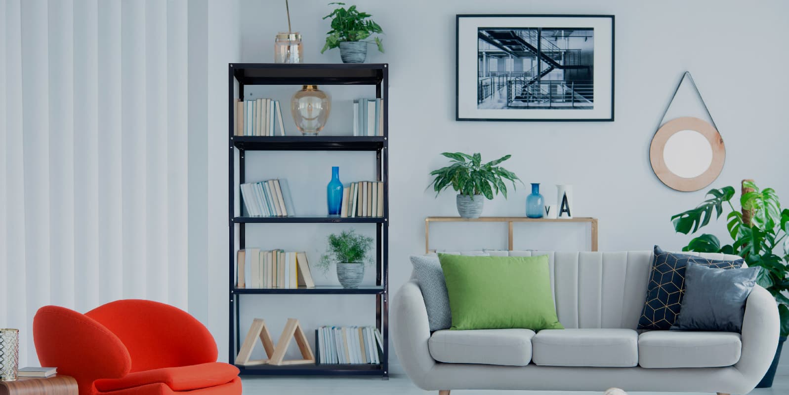 Schwarze-Metallregale-Industriestil-Zuhause-Master-Regale