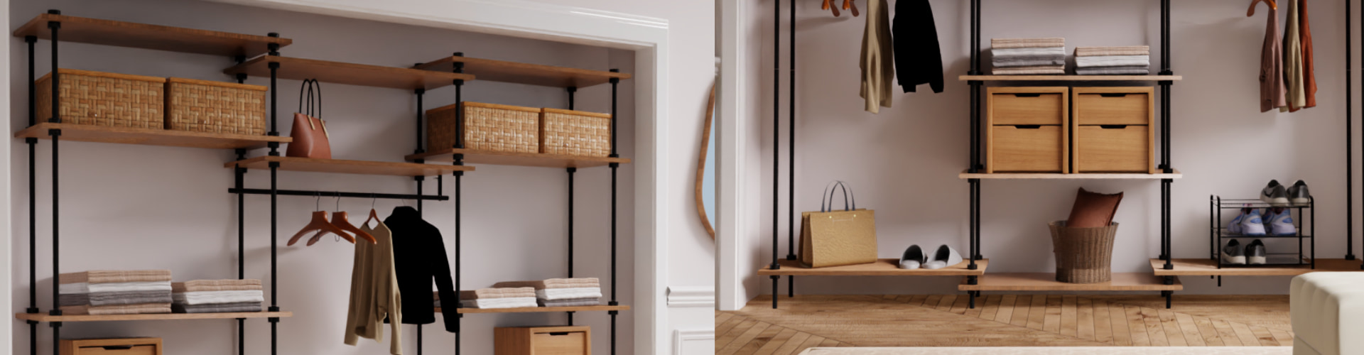Offener Kleiderschrank