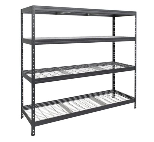 Schwerlastregal mit Stahlgitterboden RIVET, 180x150x60cm