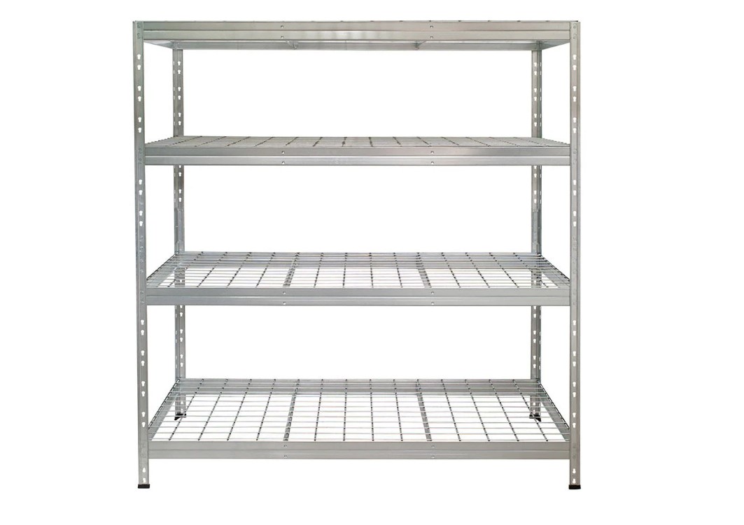 Schwerlastregal mit Stahlgitterboden RIVET, 180x180x60cm