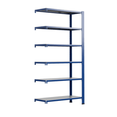 Zusatzmodul für Steckregal aus Metall T Profil 250x60x30cm 6 Böden