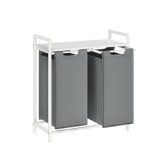 Wäschekorb mit Taschen, Metall, 72x73x33cm