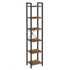 Bücherregal mit 6 Ebenen, Vintagebraun-Schwarz, 187.5x40x30cm