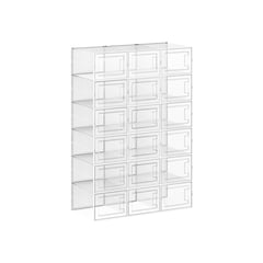 Schuhboxen, 18 Stück, Transparent-Weiß, 18,5x25x35cm