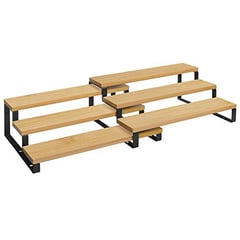 Stojan na koreničky, sada 2ks, 3 police, biela, prírodná farba 11,2-9,5x32x24cm