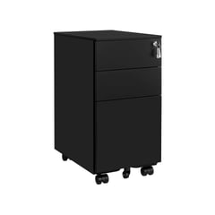 Rollcontainer, Metall, 3 Schubladen, Hängeregistratur, 60x30x45cm