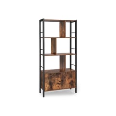 Wohnzimmerregal, 4 Ebenen, Trennwände und Doppeltürschrank, 154.5x74x30cm