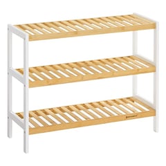 Schuhregal aus Bambus mit 3 Ebenen, 55x70x26cm