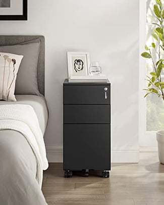 Rollcontainer mit Schloss, Metall, 59.2x30x46cm - Hover
