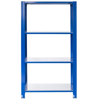Bezšroubové kovové regál 250x80x30cm T profil, 4 police - Hover