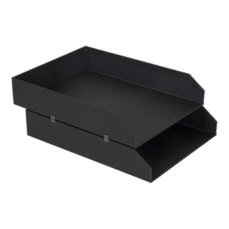 Briefablage aus recycelten Faserkarton HAKAN, 2 Stk., 6x23x31 cm, schwarz - Hover