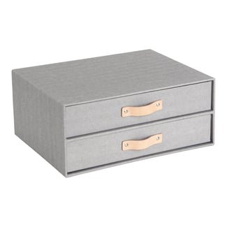 Schubladenbox aus recycelten Faserkarton BIRGER 14x33x25cm, grau - Hover