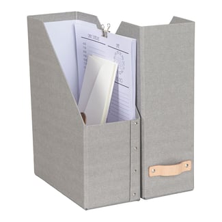 Stehsammler aus recycelten Faserkarton WILLIAM , 2 Stk., 31x11x24 cm, grau - Hover