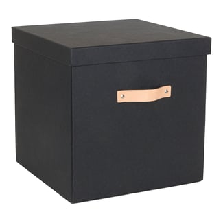 Aufbewahrungsbox aus recycelten Faserkarton LOGAN 31x31x31cm, schwarz - Hover