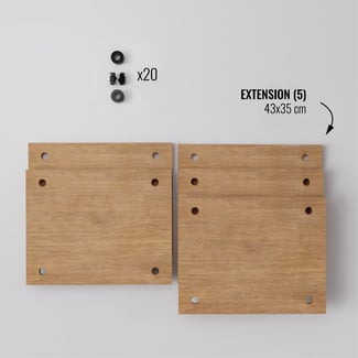Samostatná police 43x35 cm pro řadu regálů DECO, 5 ks - Hover