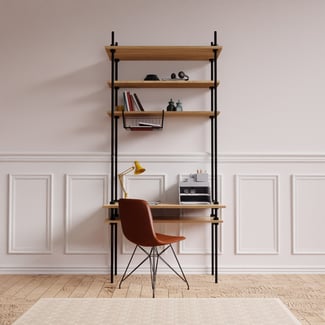 Regál s psacím stolem DECO s příslušenstvím, 185x85x35/52,5 cm - Hover