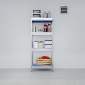 Hliníkový regál GASTRO 180x75x50 cm, 4x polypropylenovými police - Hover