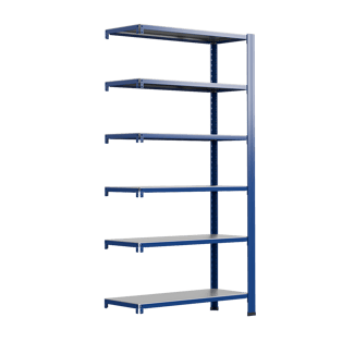 Bezšroubové kovové regál přídavný modul 200x60x30cm T profil, 6 polic