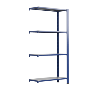 Zusatzmodul für Steckregal aus Metall T Profil 250x60x30cm 4 Böden