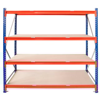 Kovový regál LONGSPAN, 200x150x80cm, 4x DTD polica, 1000kg na policu