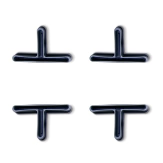 4x Náhradní plastové patky pro bezšroubové celokovové regály T profil, 4 kusy