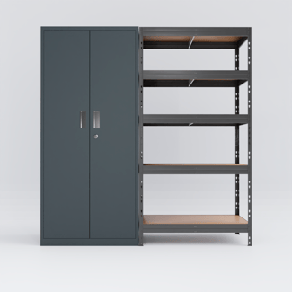 Régal RIVET PACK 180x90x45cm s plechová skříň 180x80x45cm