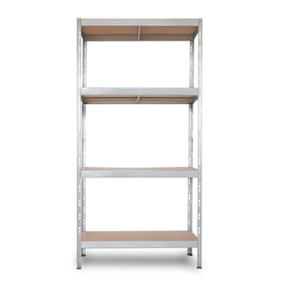 Schwerlastregal RIVET Budget 180x90x40cm, 4 HDF-Platten, verzinkt