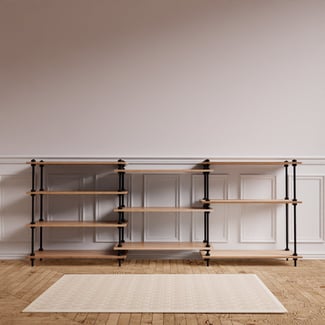 Kovové regály v industriálním stylu DECO s 10 policemi, 92,5x235x35 cm