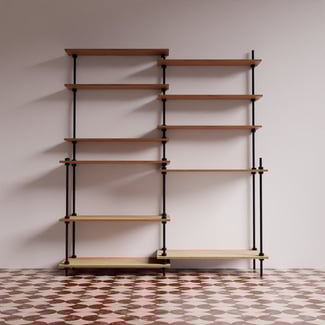 Kuchynský  industriálny regál s 11 policami, 185x160x17,5/35 cm