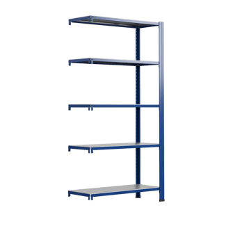 Bezšroubový kovový regál přídavný modul 250x100 cm (VxŠ) T profil