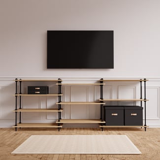 DECO Regalsystem: Sideboard Offen Standregal mit Zubehör 92,5x235x35