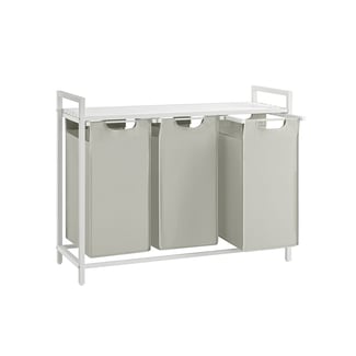 Wäschekorb 3 x 38 L mit 1 Ablage weiß 72x92,5x33