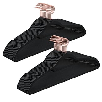 Kleiderbügel mit Samtbezug, 50er Set x 23.5x45x0.6cm, drehbare Haken
