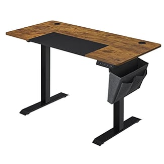 höhenverstellbarer Schreibtisch vintagebraun-schwarz