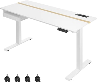 höhenverstellbarer Schreibtisch 60 x 140 cm weiß