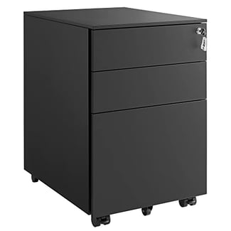 Rollcontainer 3 Schubladen Schwarz
