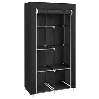 Stoffschrank 170 x 88 cm Schwarz