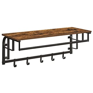 Wandgarderobe mit Ablage und abnehmbaren Haken, 27x80x30cm