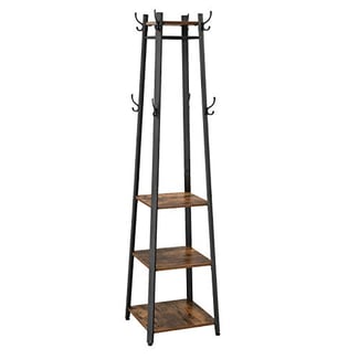 Garderobenständer Industrial, Ablagen und Haken, 181x45x45cm