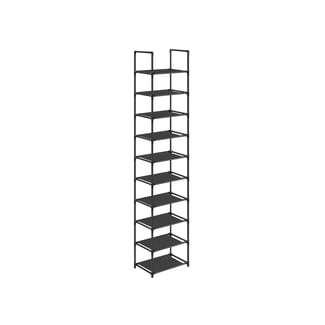 Schuhregal mit 10 Ebenen, Schwarz, 173x33x33cm