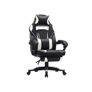 Gaming Stuhl, Höhenverstellbar, Schwarz-Weiß, 116-126x67x66cm