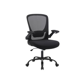 Bürostuhl, Hochklappbare Armlehnen, Schwarz, 99-107x66x60cm